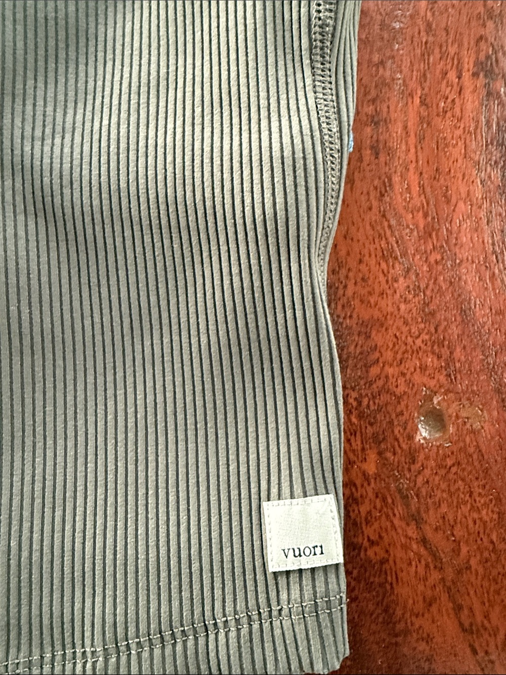 Vuori Ribbed Tank Bundle in Rosewood Pink, Olive Green, and Denim Blue - Picture 3 of 5